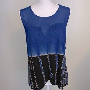 Language blue and print tank